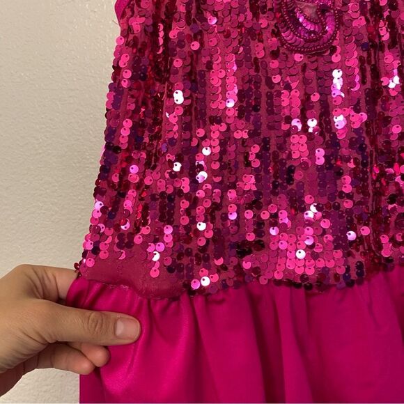 Weissman Balera Dance costume hot pink sassy fringe dress Hair 11734 MC child - Picture 5 of 12